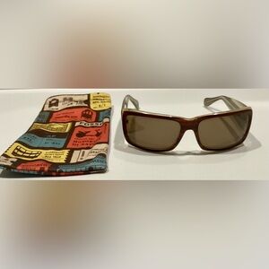 Vintage unisex Fossil penny wrap around sunglasses browns lenses polarized
